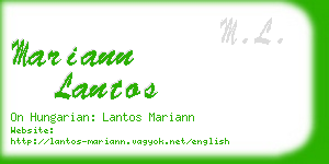 mariann lantos business card